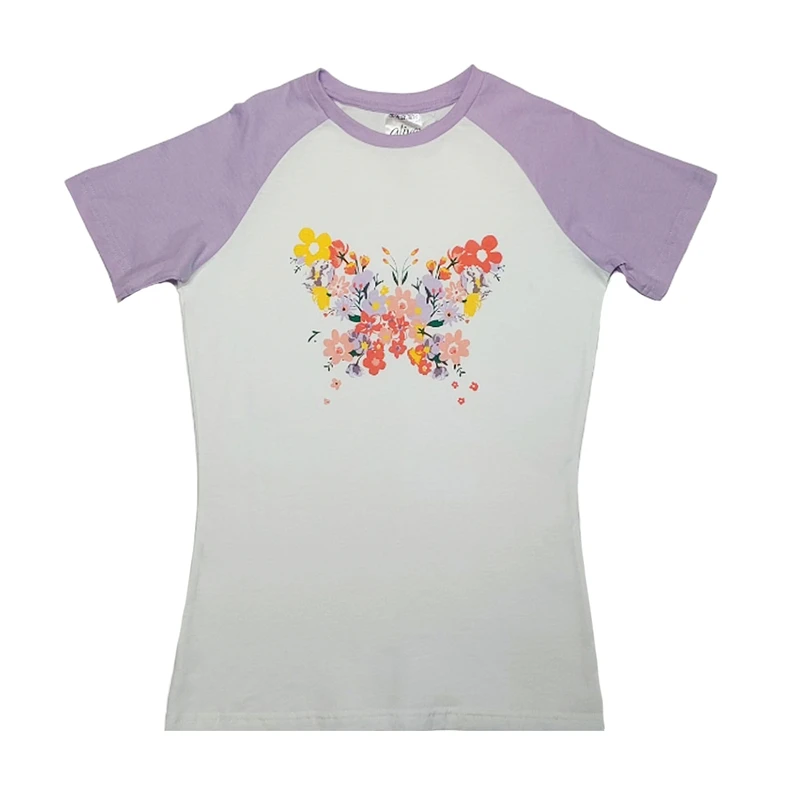 تی‌شرت آستین کوتاه دخترانه الایو مدل 6305