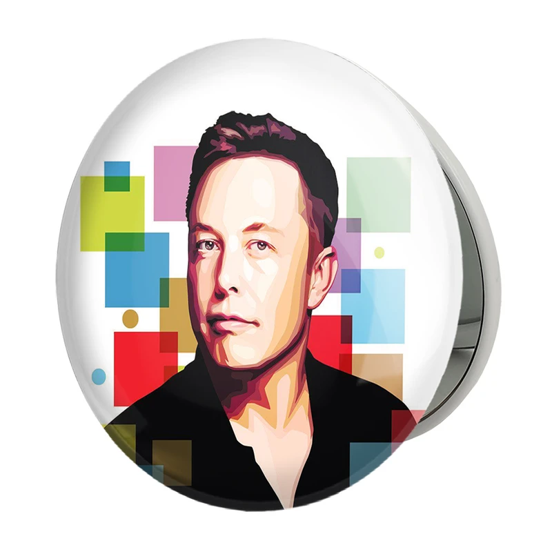 آینه جیبی خندالو طرح ایلان ماسک Elon Musk مدل تاشو کد 10918