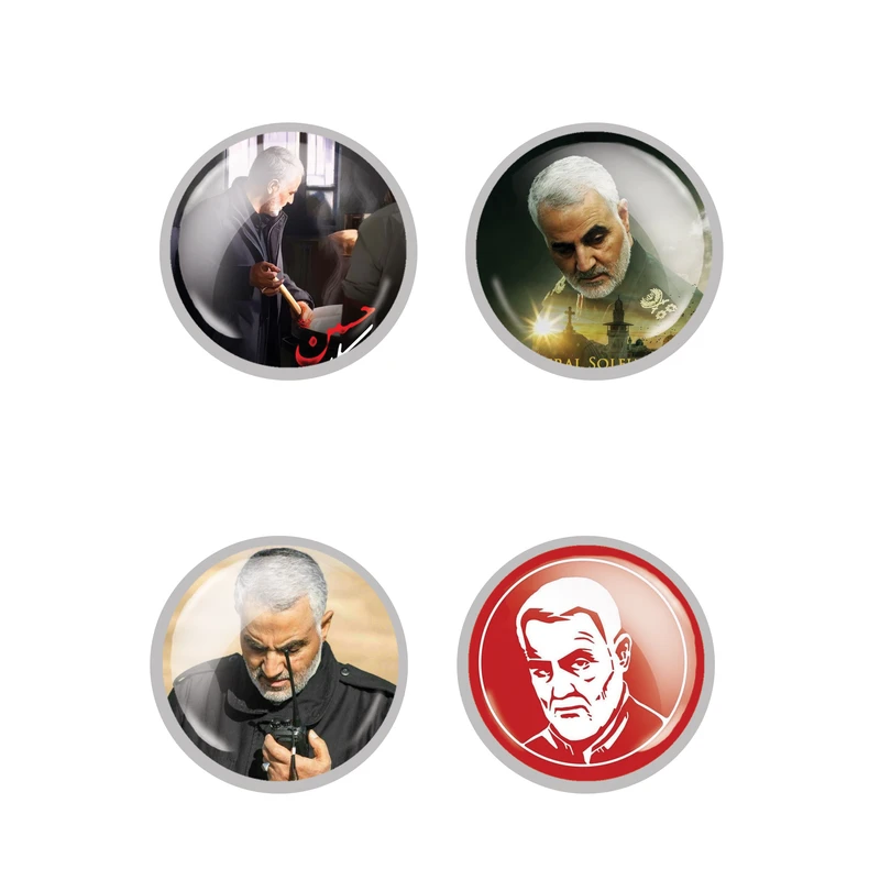  مگنت طرح شهید حاج قاسم سلیمانی کد 17 بسته 4 عددی