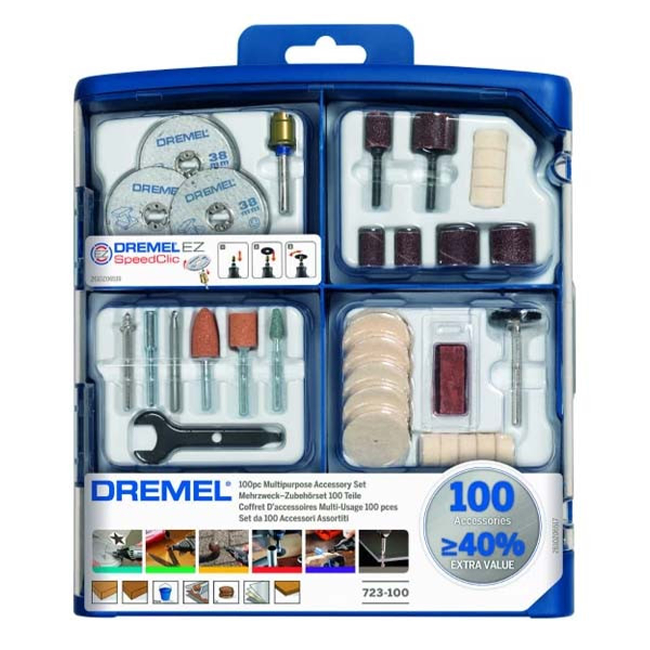 صفحه فرز و سنباده درمل مدل DREMEL 723-100 کد 2615S723JA مجموعه 100 عددی