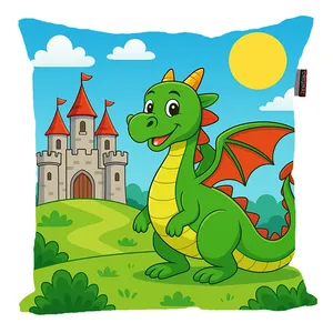 کوسن پاد آفرین مدل کارتونی اژدها کد PK401552 سایز 40*40 سانتی متر