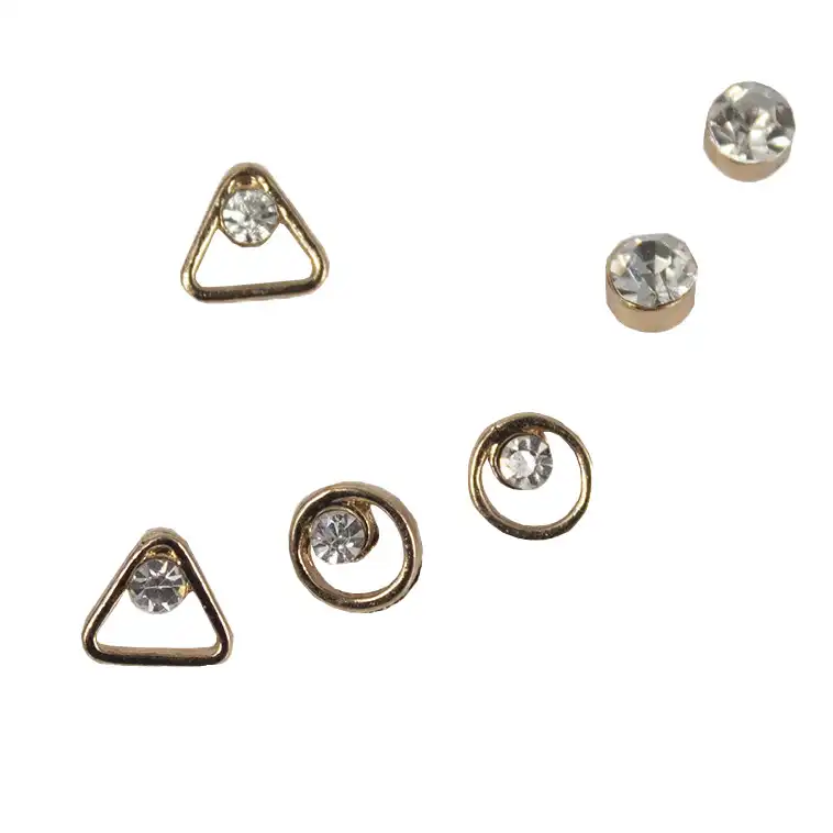 گوشواره زنانه مدل آریا طرح میخی کد 01 مجموعه 6 عددی