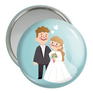 آینه جیبی خندالو مدل عروس و داماد کد 29628