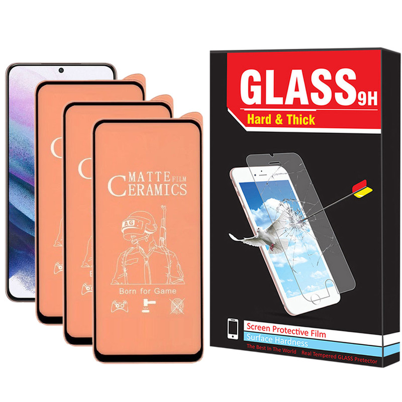 محافظ صفحه نمایش سرامیکی مات هارد اند تیک مدل CER-01 مناسب برای گوشی موبایل سامسونگ Galaxy S21 Ultra بسته سه عددی