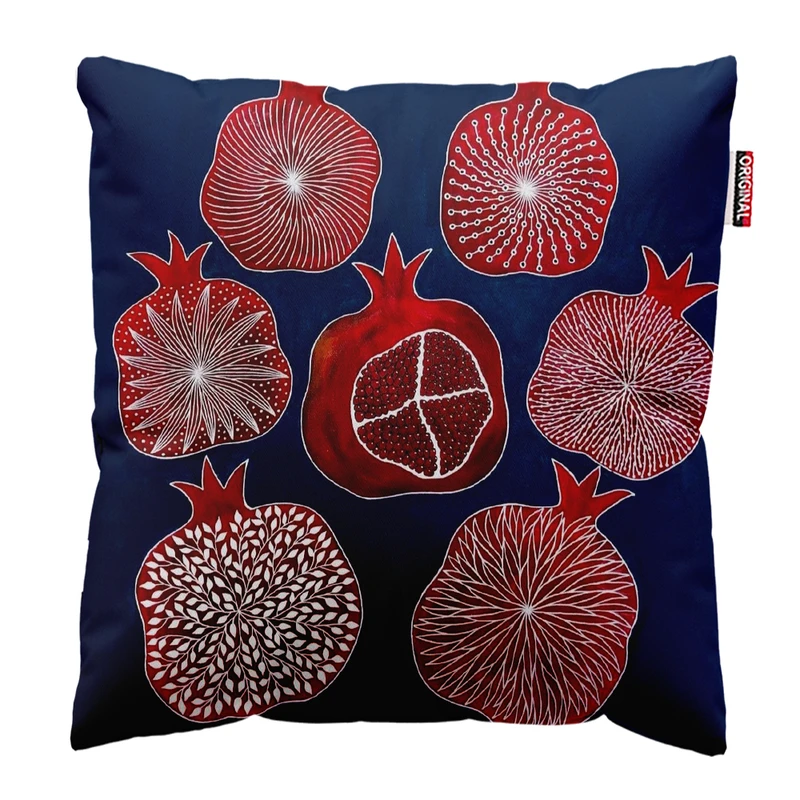 کوسن پاد آفرین مدل شب یلدا طرح انار شب چله کد PK402728 سایز 40*40 سانتی متر 