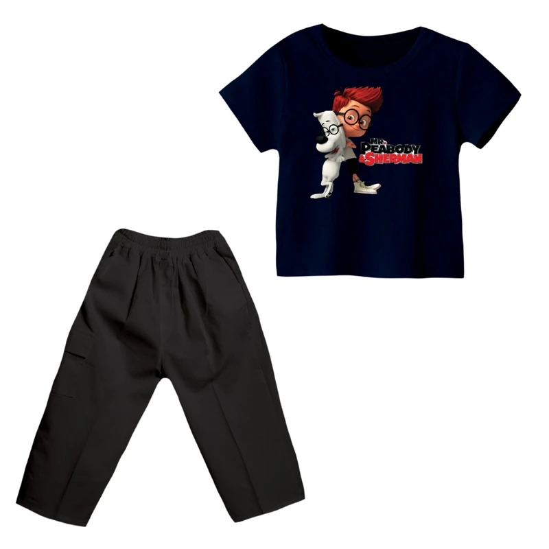 ست تی شرت و شلوارک پسرانه مدل شرمان