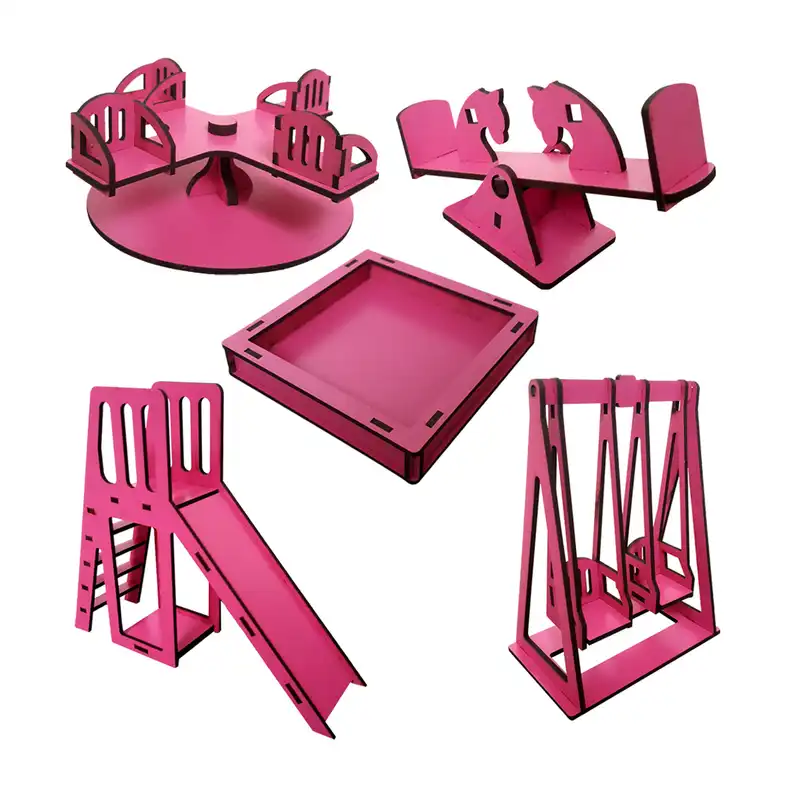 ماکت دکوری طرح پارک بازی مدل 400 مجموعه 5 عددی