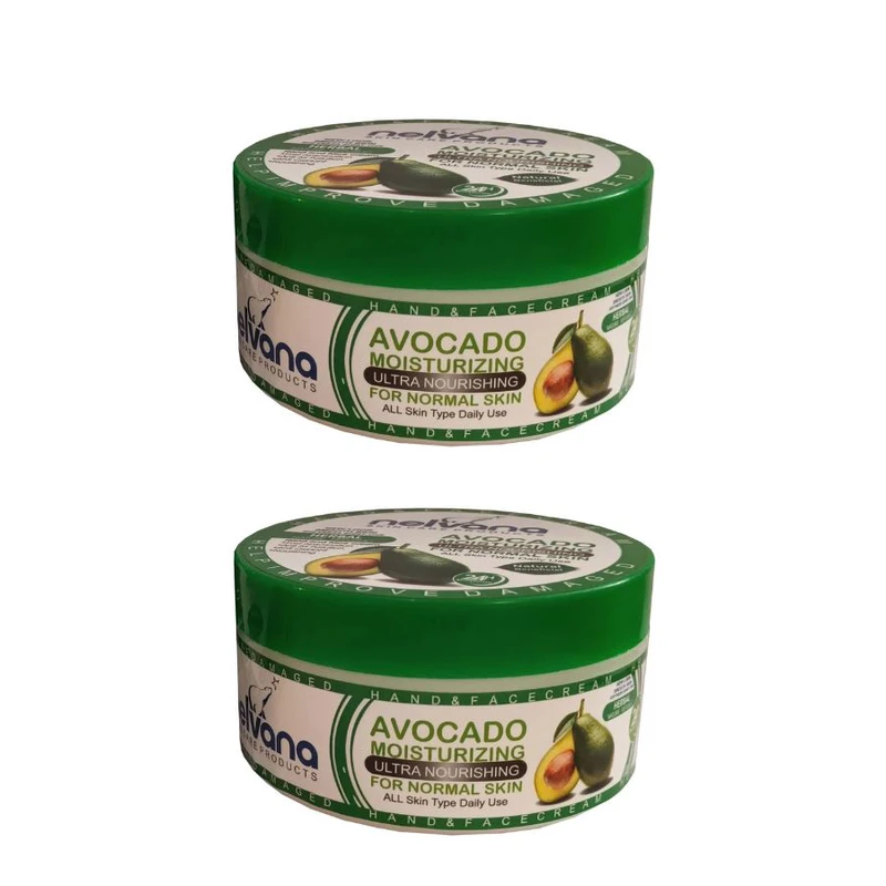 کرم مرطوب کننده دست و صورت نلوانا مدل آواکادو مناسب انواع پوست حجم 200 میلی لیتر مجموعه 2 عددی 