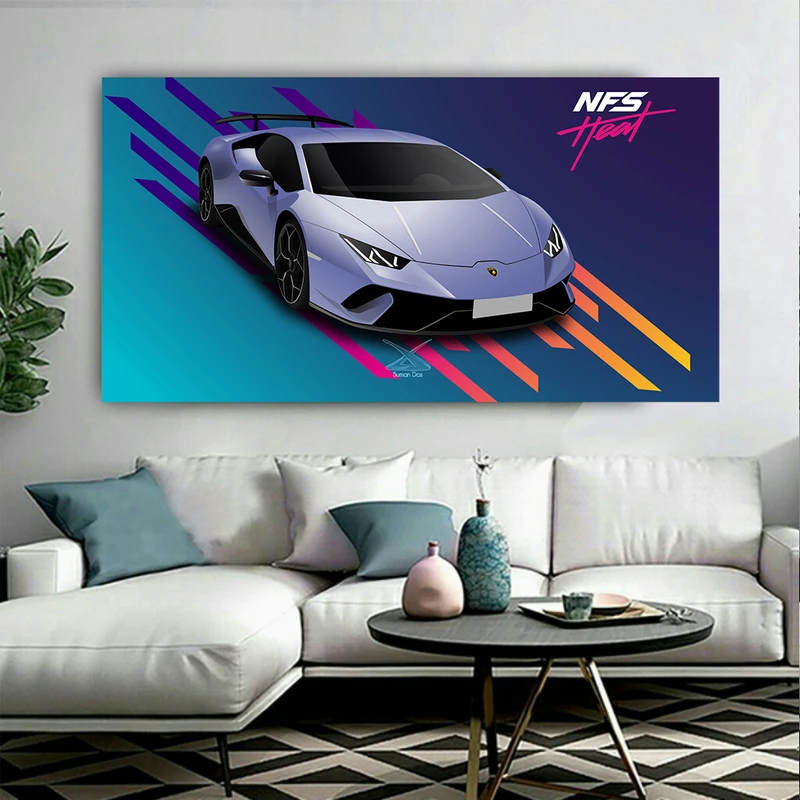 تابلو بوم طرح Game مدل Need for speed و لامبورگینی Huracan کد AR6630