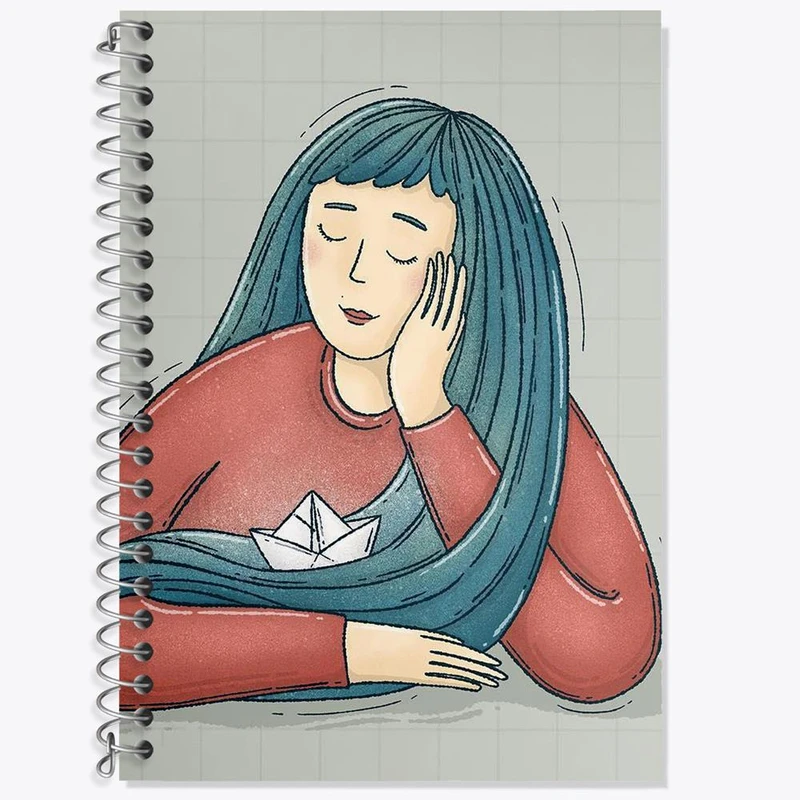 دفتر زبان 50 برگ خندالو مدل دو خط طرح دخترونه کد 6085