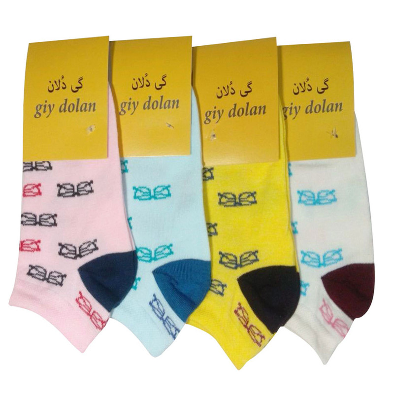 جوراب زنانه گی دُلان مدل عینک کد 8070 مجموعه 4 عددی