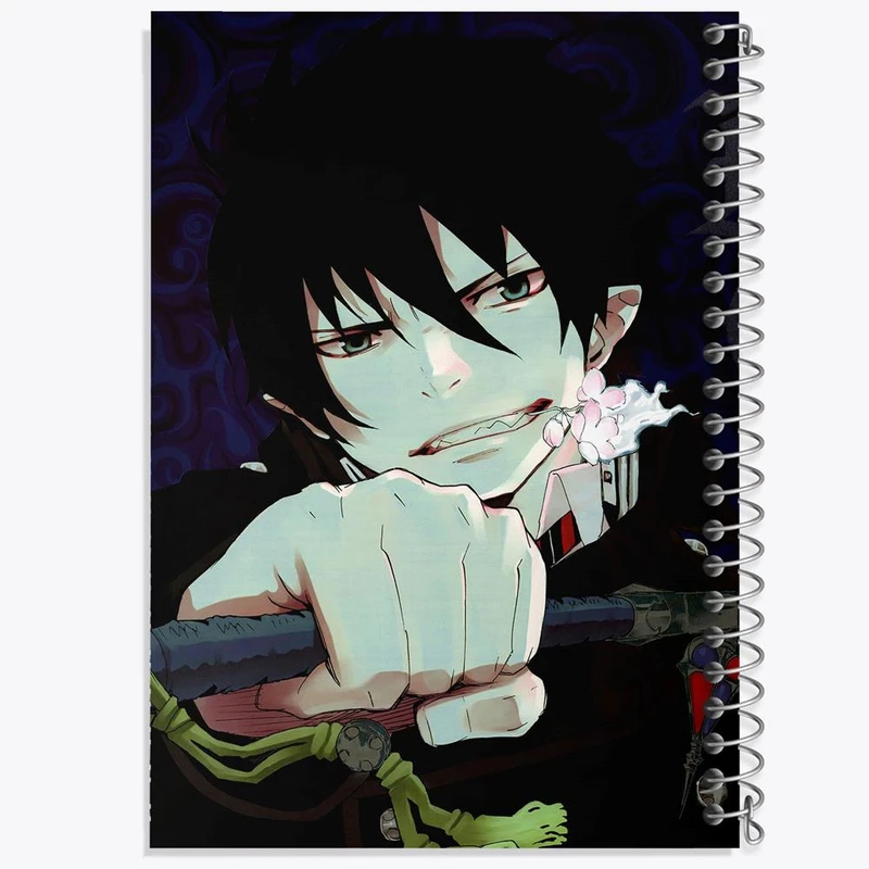 دفتر مشق 50 برگ خندالو مدل رین انیمه جنگیر آبی کد 16367