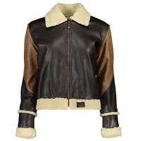 کت چرم زنانه مدل یقه بوفالو