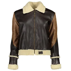 کت چرم زنانه مدل یقه بوفالو