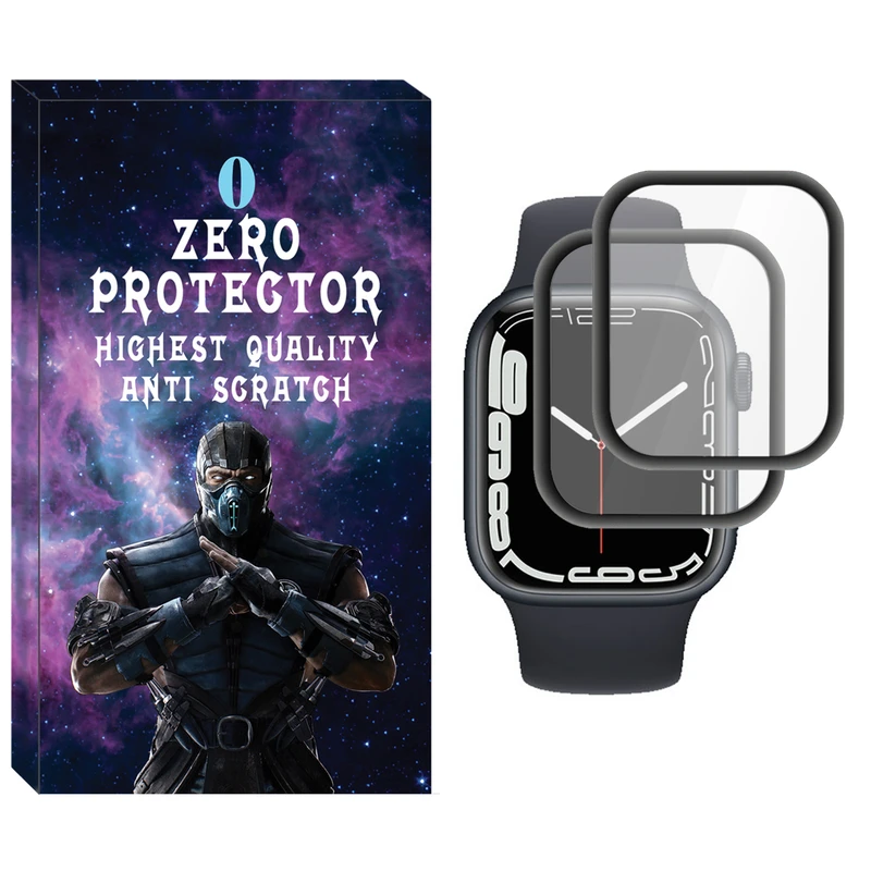 محافظ صفحه نمایش نانو زیرو مدل NZO مناسب برای ساعت هوشمند اپل Watch Series 7 45mm بسته دو عددی