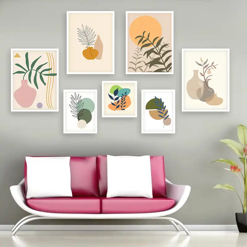 تابلو بکلیت طرح دکوراتیو مینیمال آرت مدل W-669 مجموعه 7 عددی