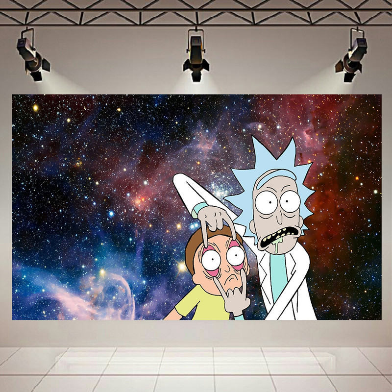 تابلو بوم طرح ریک و مورتی مدل کهکشان کد AR6150