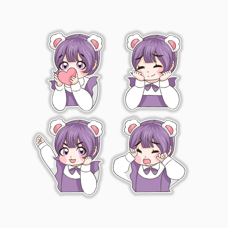 استیکر لپ تاپ و موبایل بووم طرح دختر گوگولی3 کد MM72 مجموعه 4 عددی