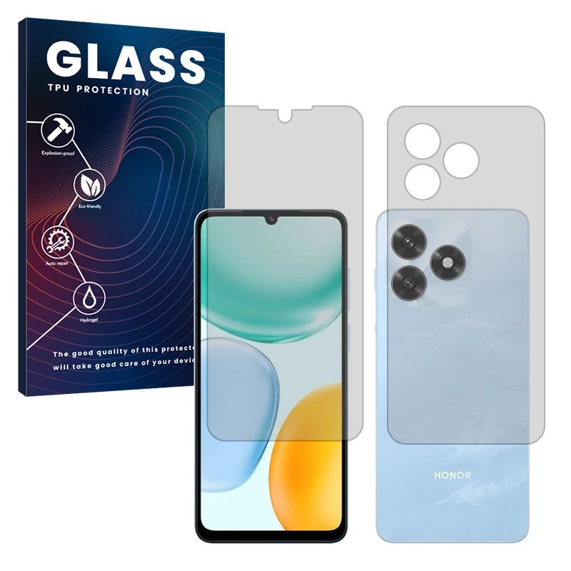 محافظ صفحه نمایش شفاف گلس مدل Resistant مناسب برای گوشی موبایل آنر X5c Plus به همراه محافظ پشت گوشی موبایل 