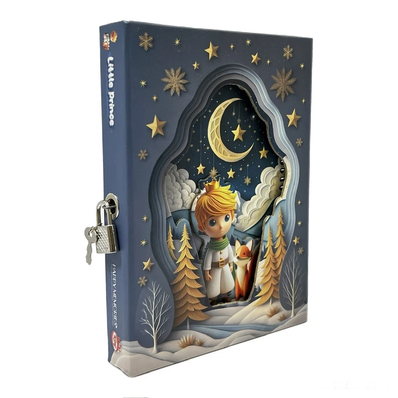 دفتر خاطرات 70 برگ کینگ مدل شازده کوچولو طرح سه بعدی