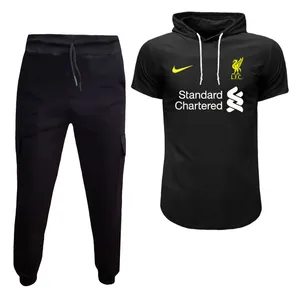 ست تی شرت کلاهدار و شلوار مردانه مدل لیورپول B6712