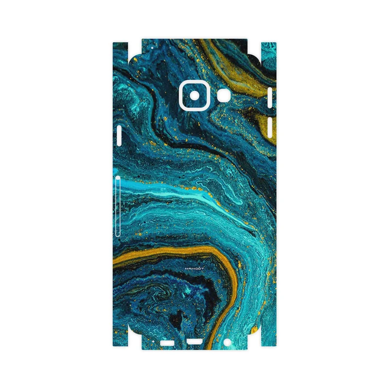 برچسب پوششی ماهوت مدل Turquoise marblewith golden streaks-FullSkin مناسب برای گوشی موبایل سامسونگ Galaxy A3 2016