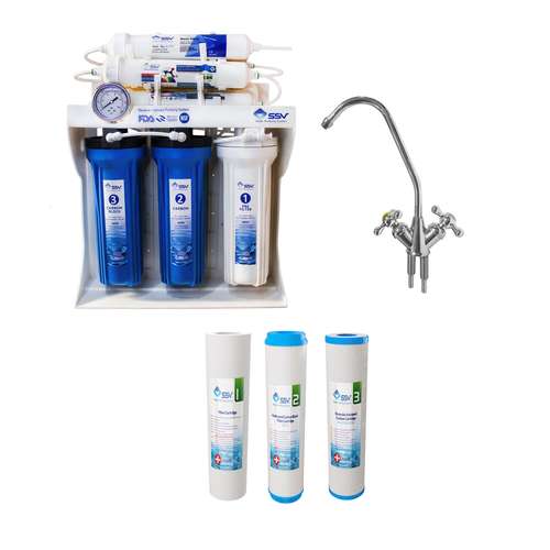 دستگاه تصفیه کننده آب اس اس وی مدلBlueStar 2w x1000 به همراه شیر دوکاره و فیلتر بسته 3 عددی