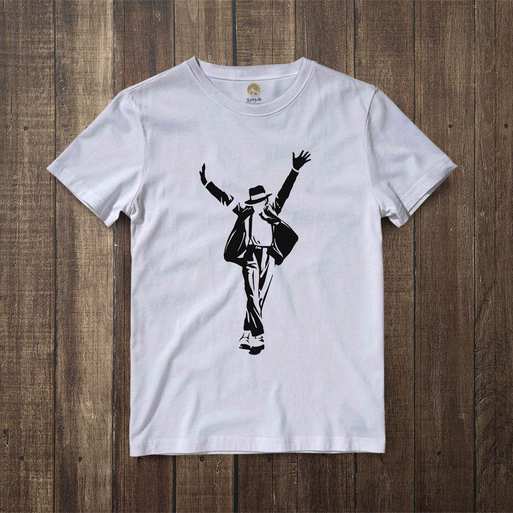 تی شرت آستین کوتاه زنانه هومرو مدل TW442 طرح مایکل جکسون -  - 5