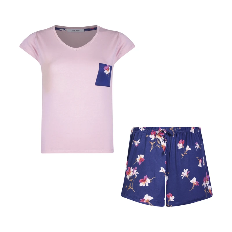 ست تی شرت و شلوارک زنانه افراتین مدل زرپران کد 6595