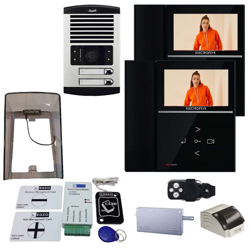 دربازکن تصویری الکتروپیک مدل FD1086/592/Black/2دو واحدی باماژول ریموت دار