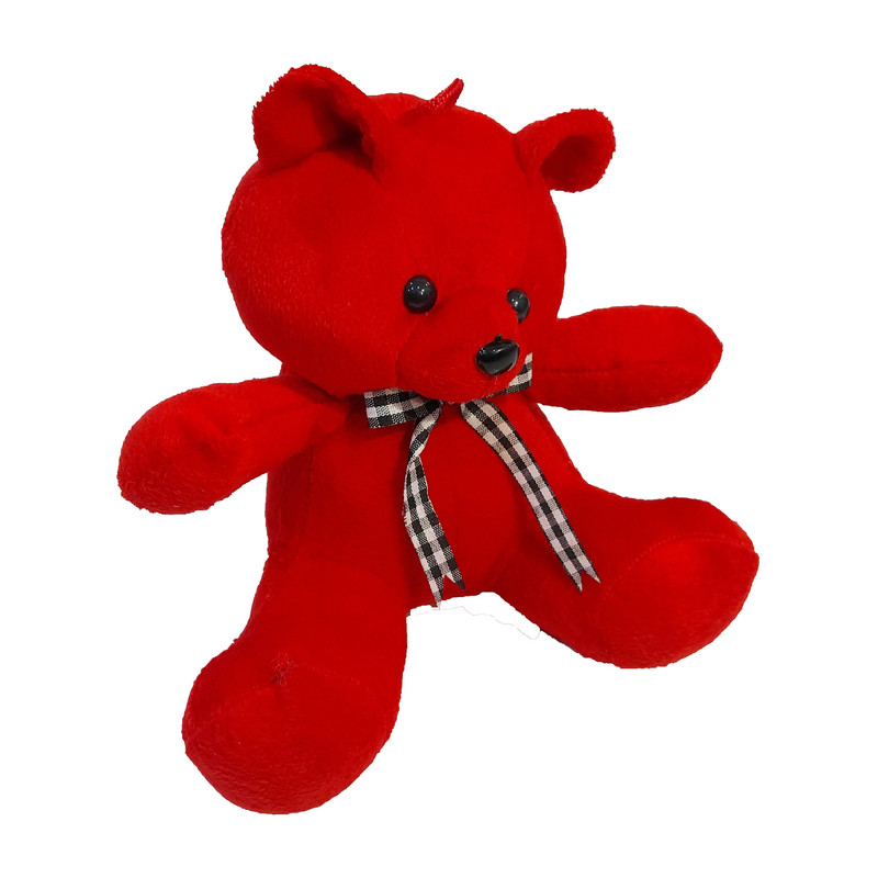 عروسک طرح خرس پاپیونی کد 412 ارتفاع 13 سانتی متر