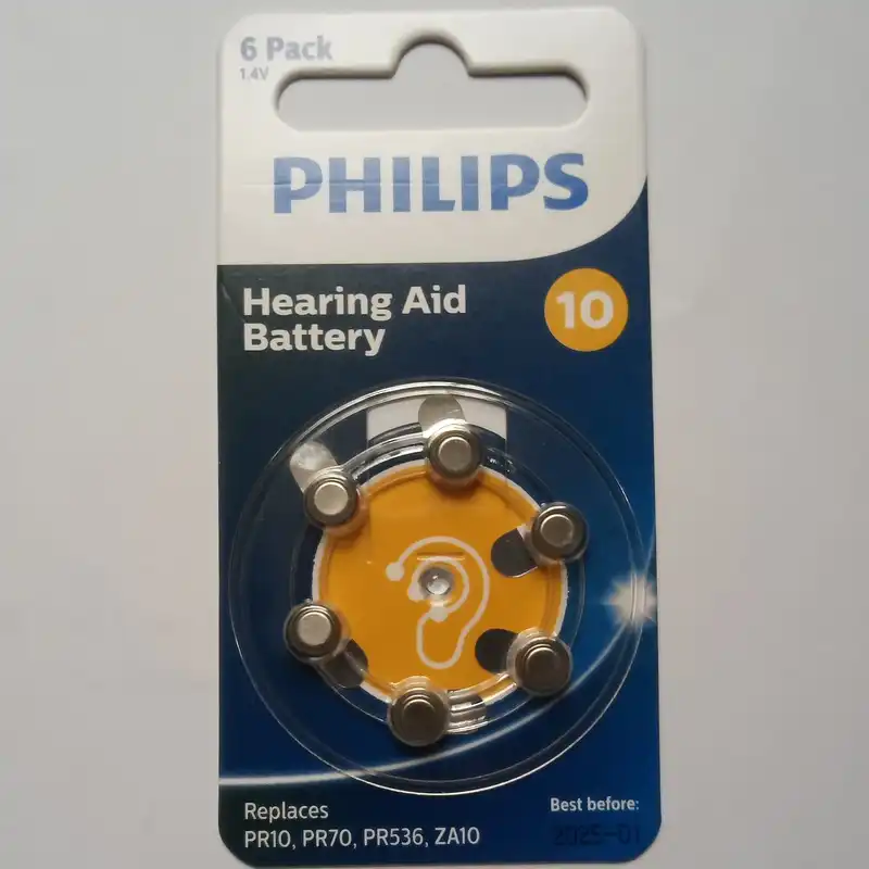 باتری سمعک فیلیپس مدل ZA10B6A شماره 10 بسته شش عددی