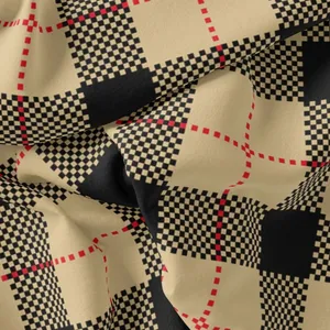 پارچه لباس مدل کرپ حریر طرح چهارخونه کد 9163i