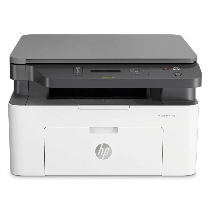 پرینتر لیزری 3 کاره اچ‌پی مدل Laser MFP 136w با قابلیت پرینت، اسکن و کپی، مجهز به اتصال Wi-Fi و USB