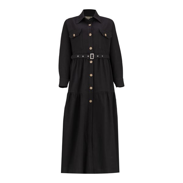 مانتو زنانه السانا مدل چیدامه کد 223001 رنگ مشکی