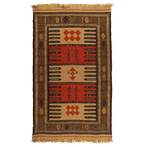 گلیم دستبافت دومتری طرح سفره کردی کد 1405151