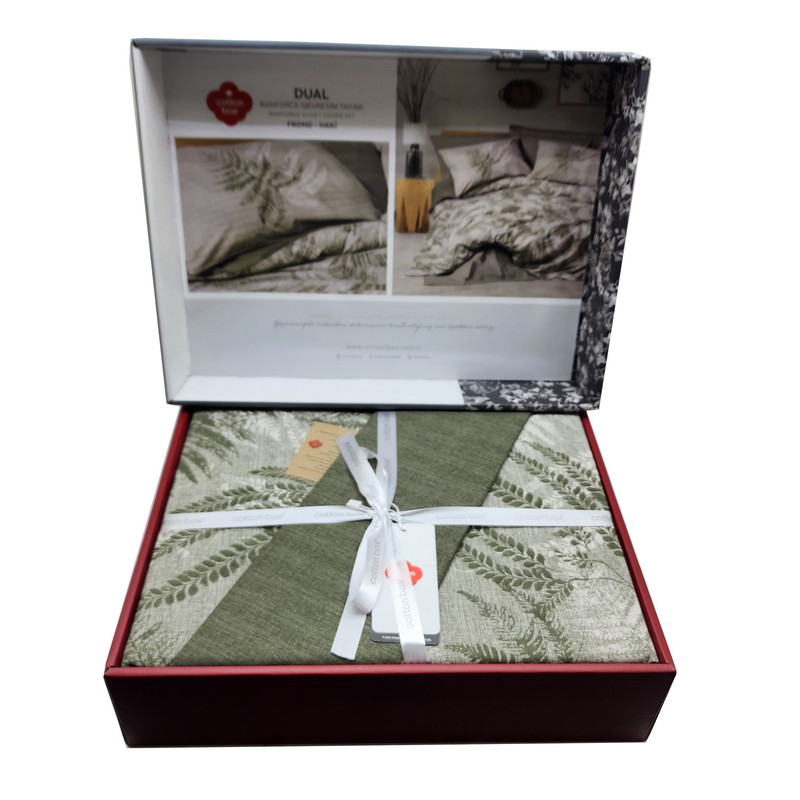 سرویس روتختی کاتن باکس مدل Dual Frond Haki دو نفره 4 تکه