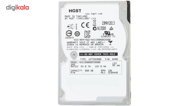 هارد اینترنال اچ جی اس تی مدل Ultrastar C10K900 HUC109060CSS600 ظرفیت 600 گیگابایت