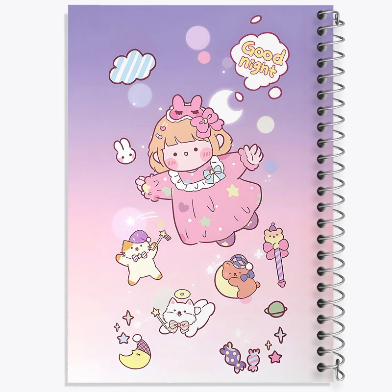 دفتر ژورنال نویسی 50 برگ خندالو مدل نقطه ای طرح دخترانه کیوت کد N3965