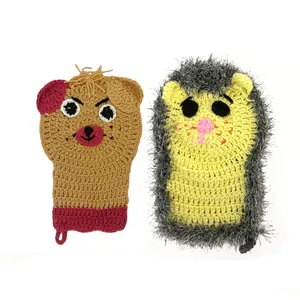 لیف حمام کودک مدل جوجه تیغی و خرس بسته دو عددی