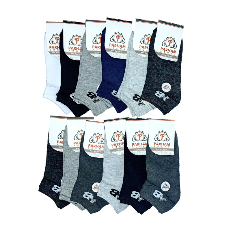 جوراب ساق کوتاه مردانه کد 00001 بسته 12 عددی