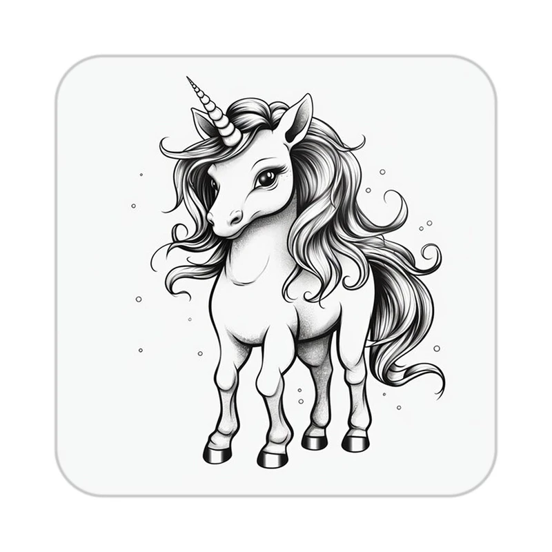 زیر لیوانی کاکتی طرح اسب تک شاخ و یونیکورن مدل mp31268