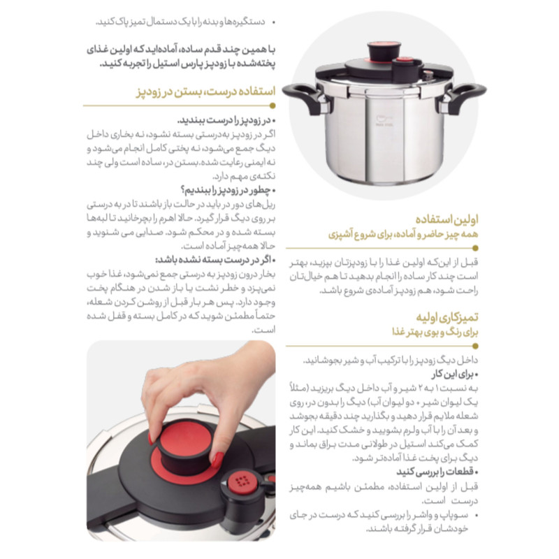 زودپز دوقلو پارس استیل مدل وستا گنجایش 4 و 6 لیتر