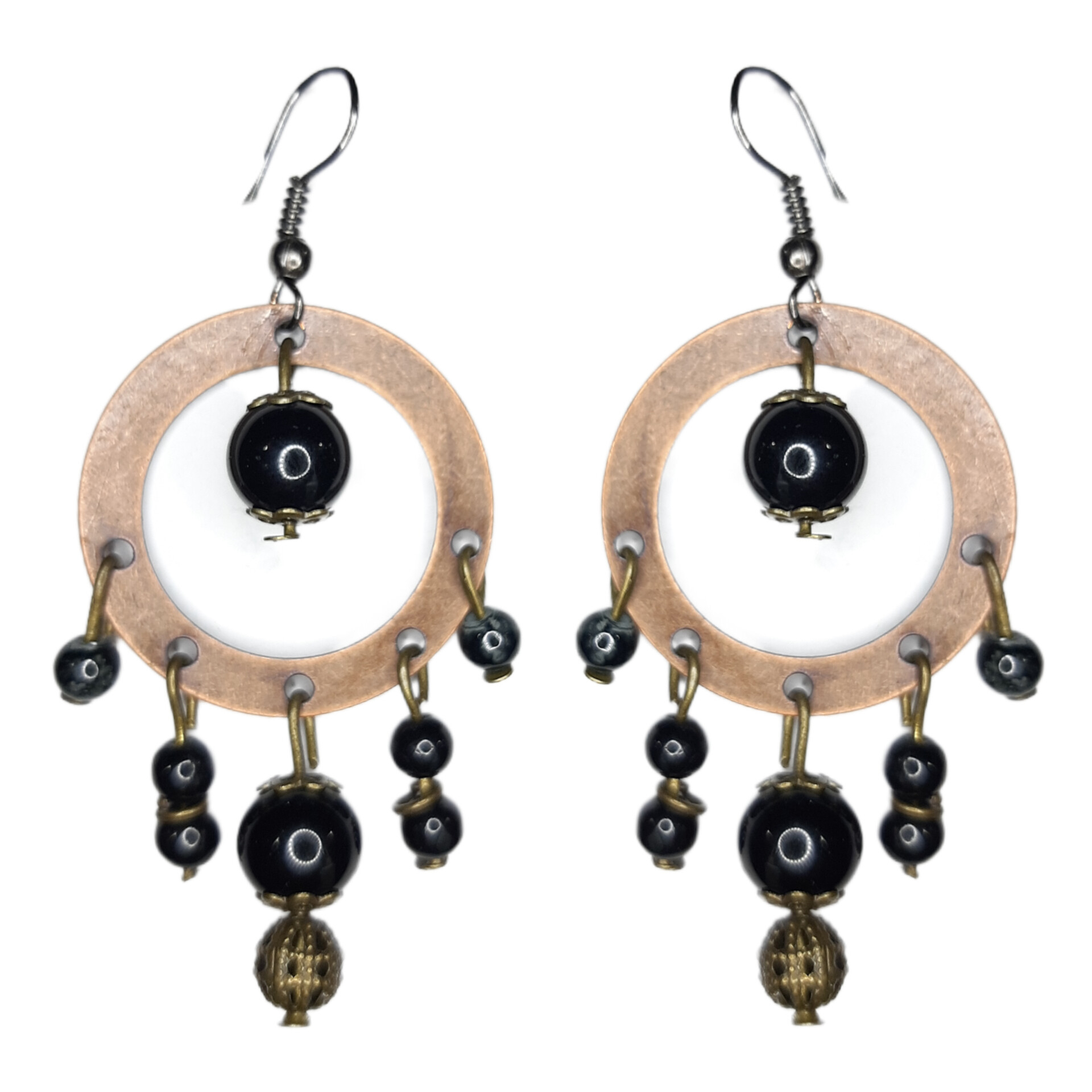 گوشواره دستساز زنانه مدل آویز طرح دریم کچر کد 00144