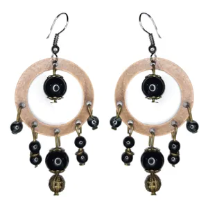 گوشواره دستساز زنانه مدل آویز طرح دریم کچر کد 00144