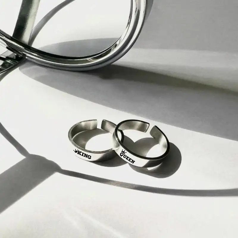 ست انگشتر  زنانه و مردانه مدل کینگ و کویین کد XO05