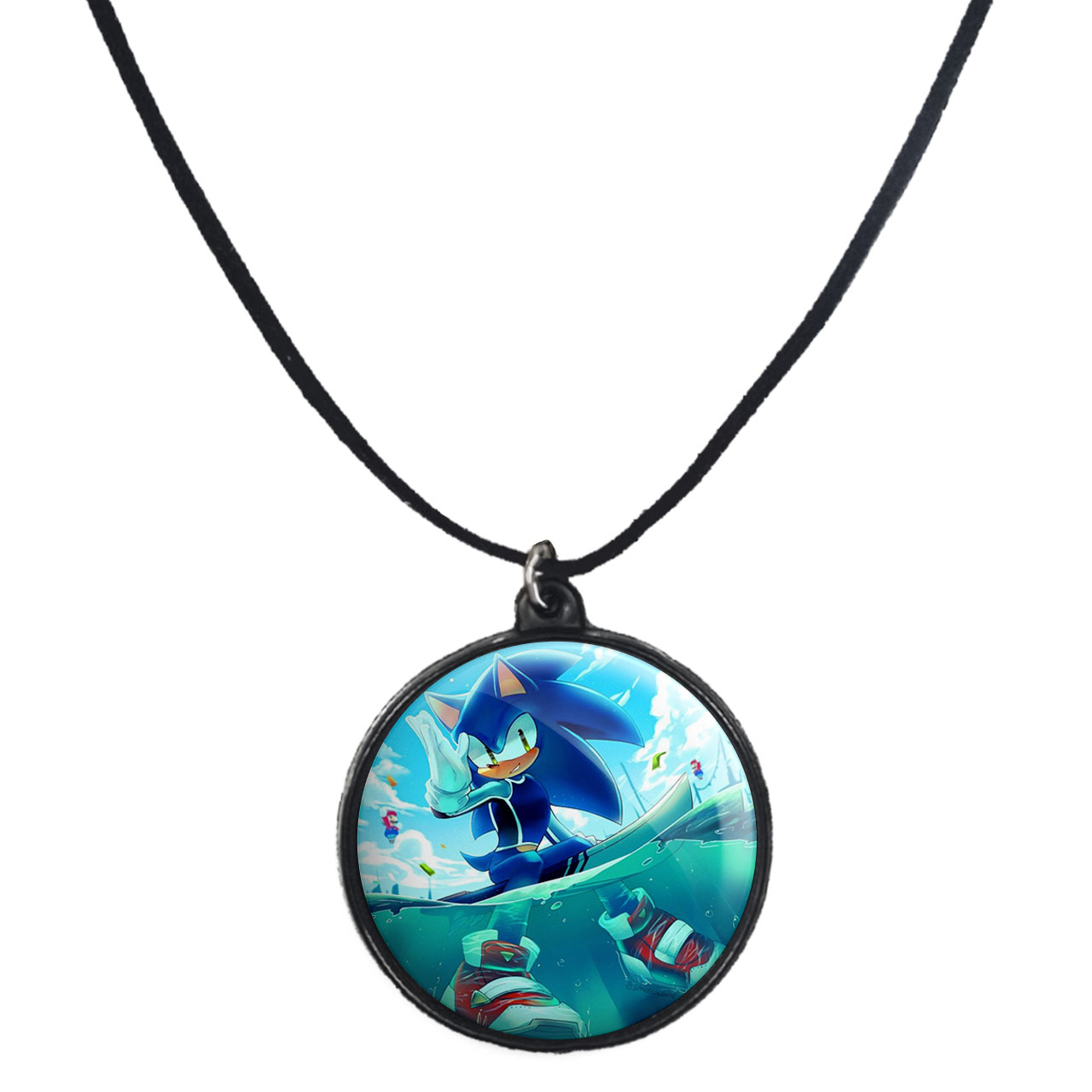 گردنبند پرمانه طرح سونیک کد pmb.15021 مدل دو طرفه