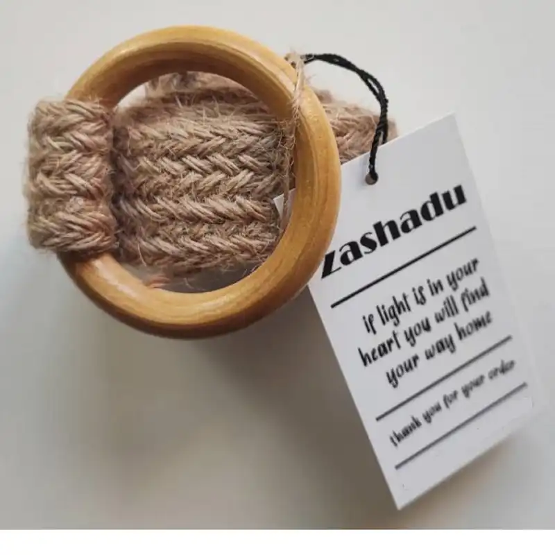 کمربند زنانه زاشادو مدل چوبی کنفی کد 55