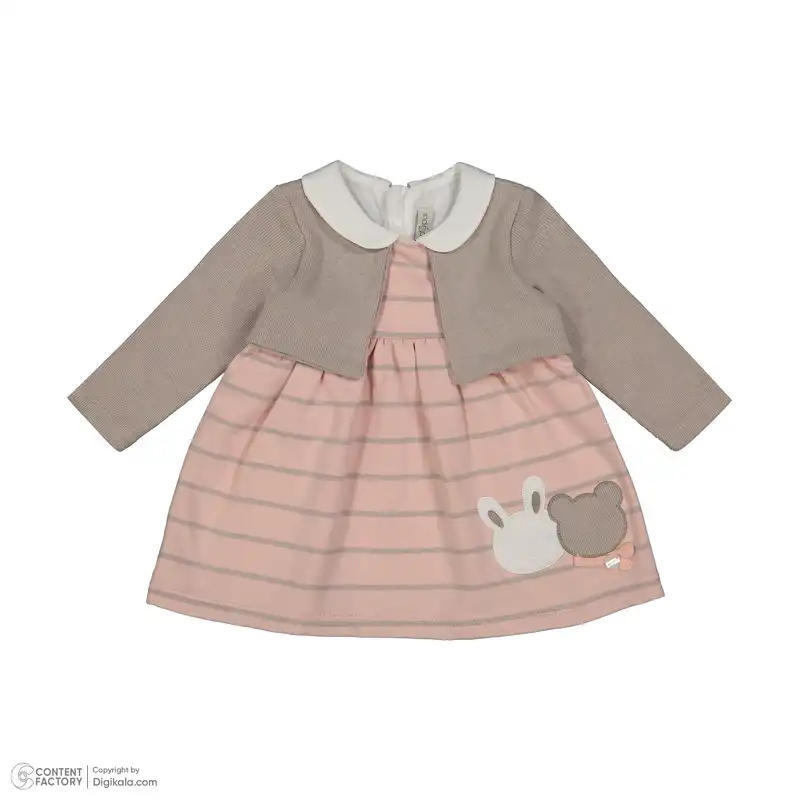 ست پیراهن و هدبند نوزادی ایندیگو مدل 23152