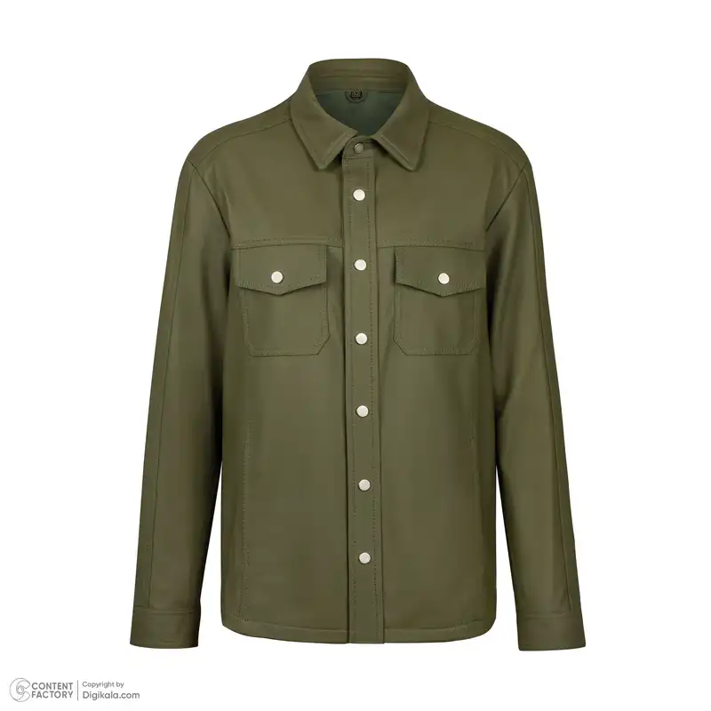 کت چرم مردانه چرم مشهد مدل K0629 رنگ سبز